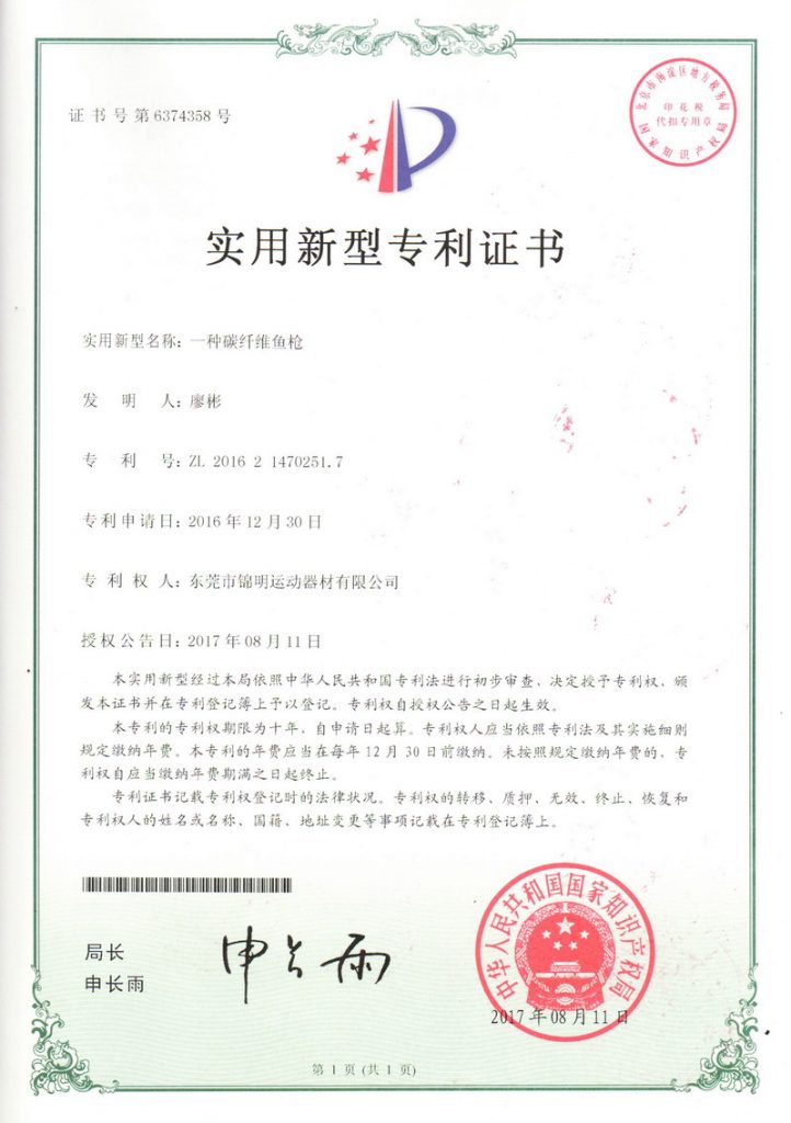 Patent Certificate 01